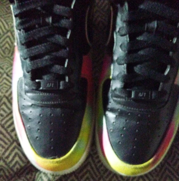 Nike Air Force 1 Low Black Tie Dye Mens Size 1 - Picture 10 of 13